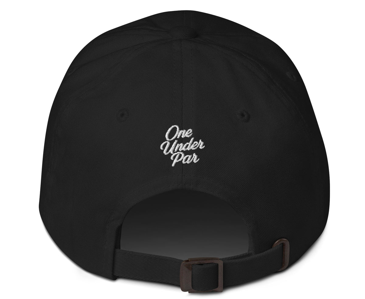 Girl Golfer black hat back embroidery and buckle