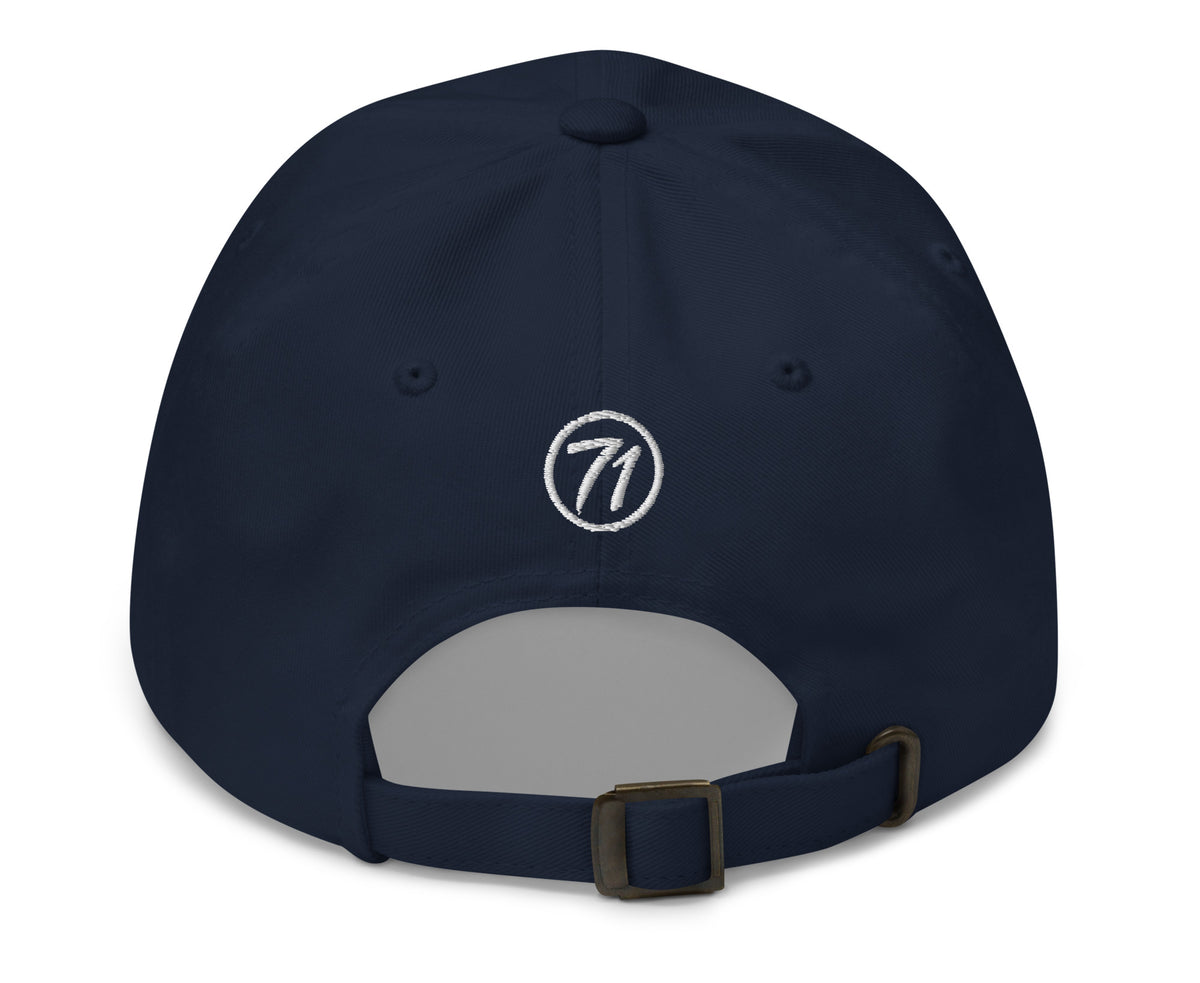 Every Shot Counts navy golf hat back view