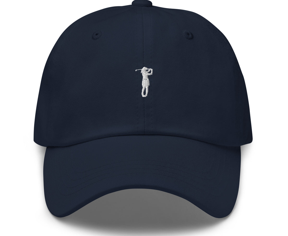 Girl Golfer navy embroidered hat alternate front view