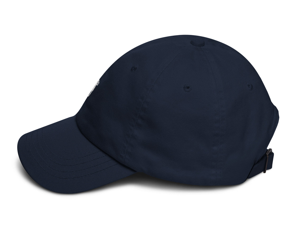 Girl Golfer navy golf hat left-side view
