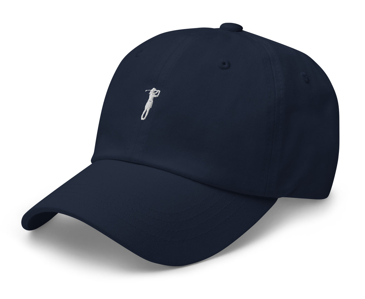 Girl Golfer navy dad hat left-front angle