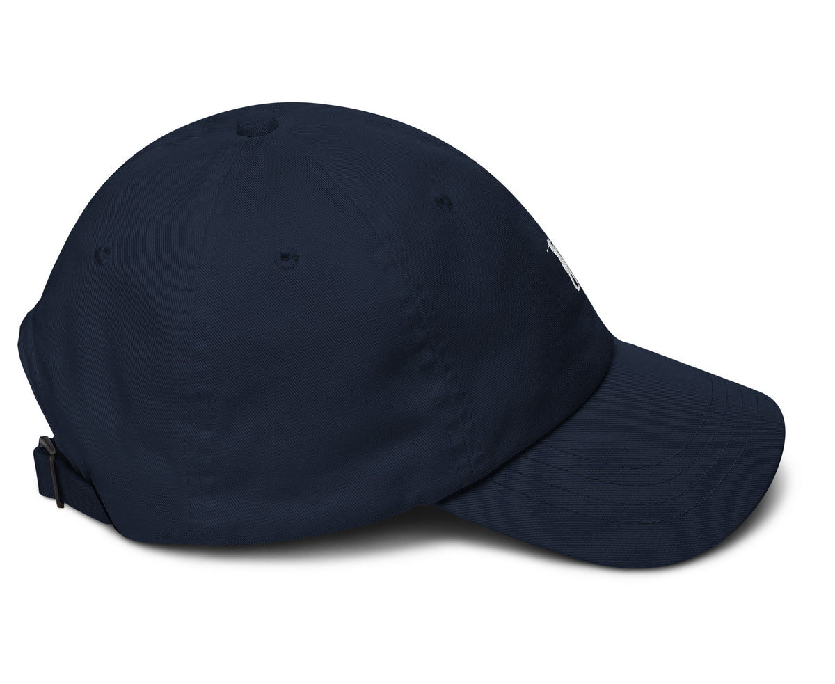 Girl Golfer navy golf hat right-side view