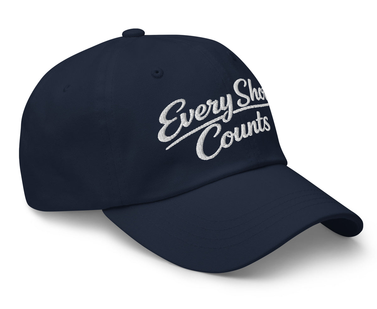 Every Shot Counts navy hat right-front angle