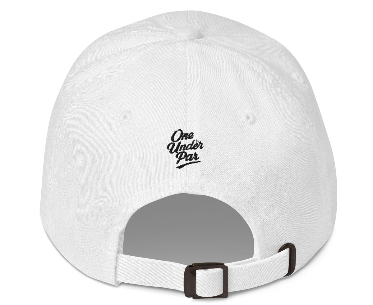 Her Golfer white hat back embroidery and buckle