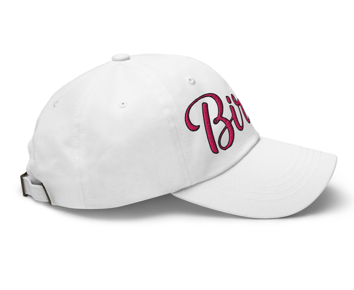 Birdie Script white golf hat right-side view