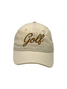 Coastal Golf ivory embroidered hat angled view