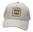 Sub Par ecru five-panel golf hat front view