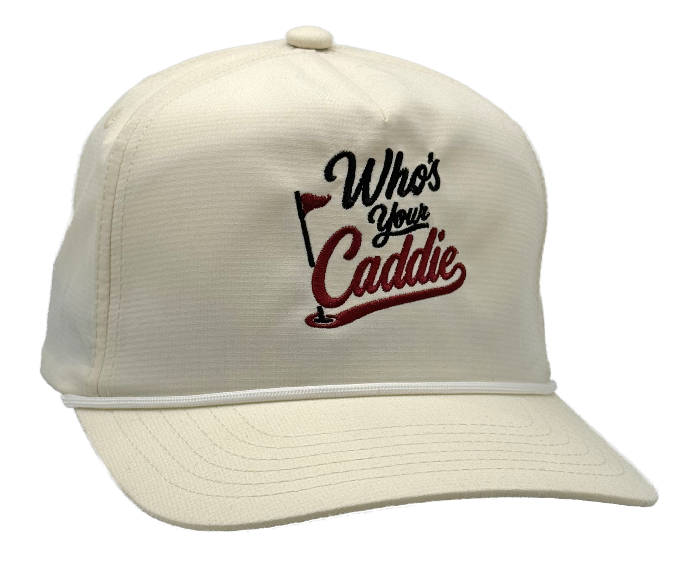 Ivory performance rope golf hat side view