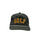 Moss green performance golf rope hat angled view