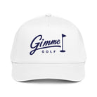 The Gimmie white five-panel golf hat front view