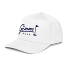 The Gimmie white golf hat left-front angle