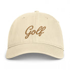 Coastal Golf ivory washed dad hat front view