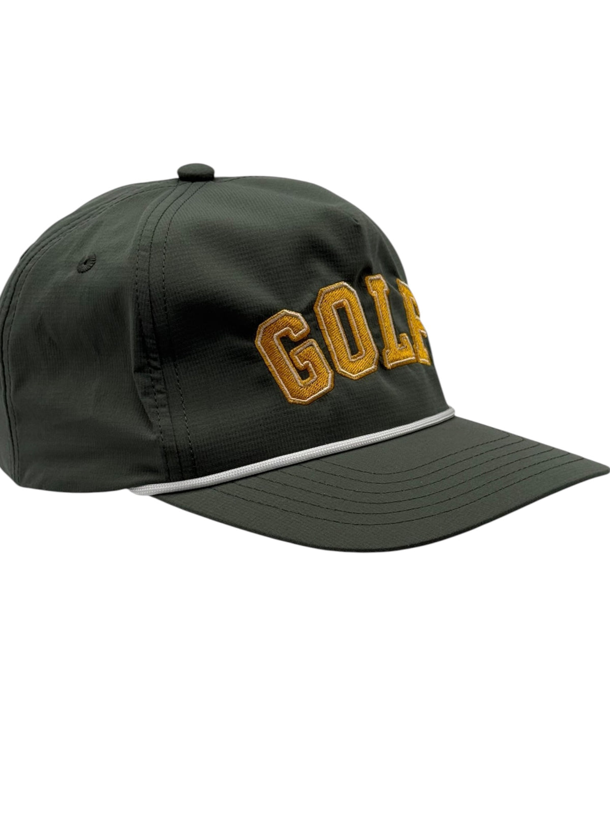Golf Script moss performance rope hat front view