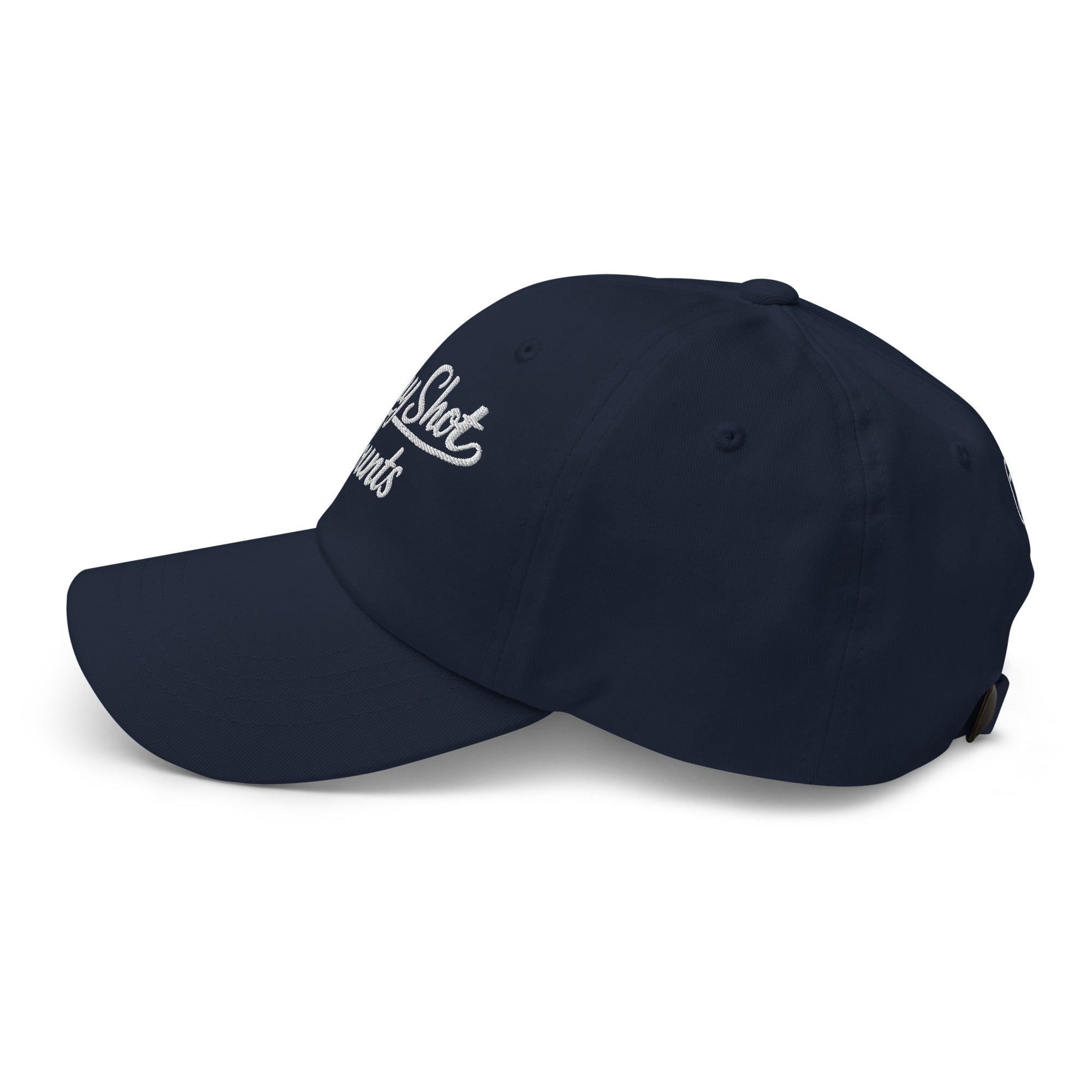 Every Shot Counts navy golf hat left-side view