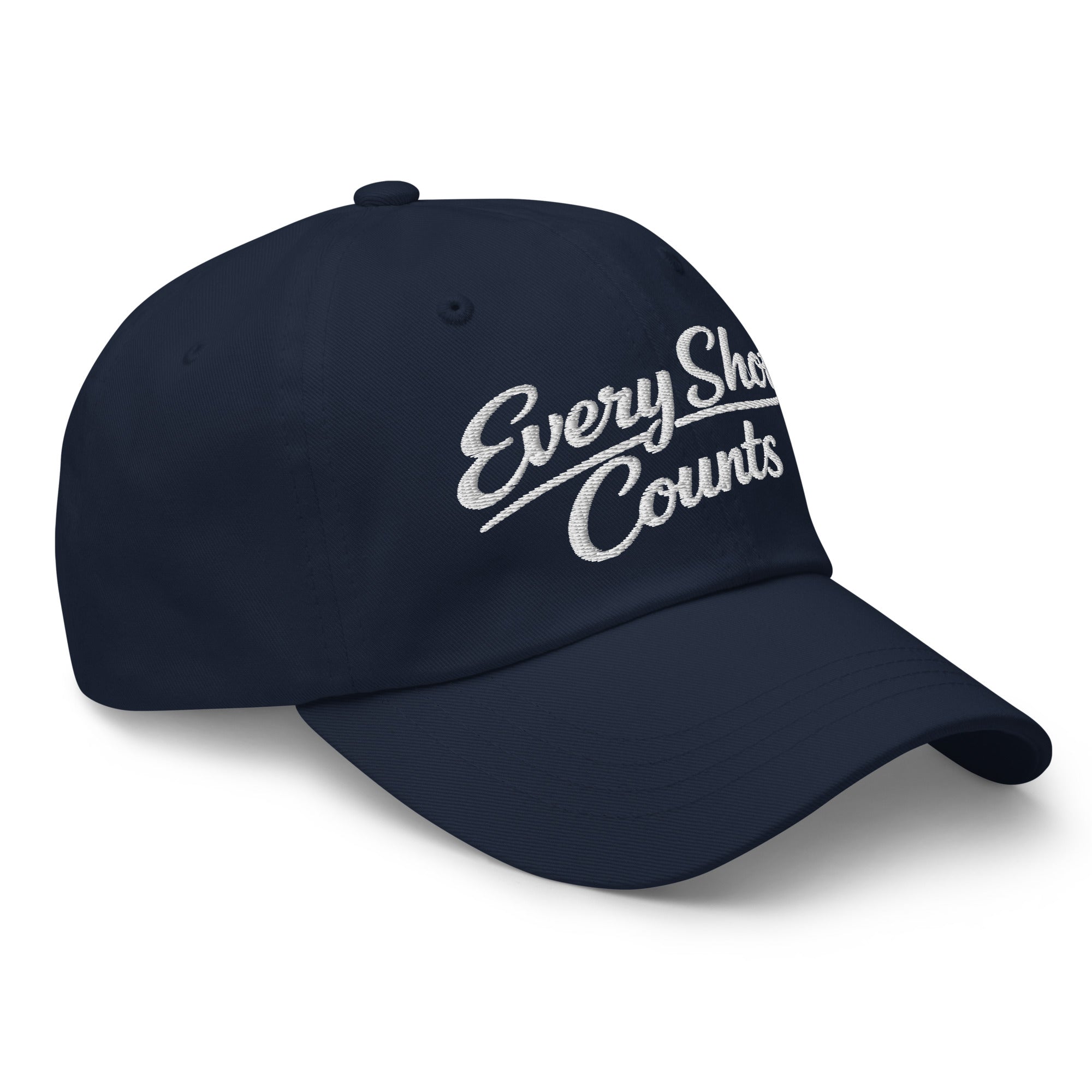 Every Shot Counts navy hat right-front angle