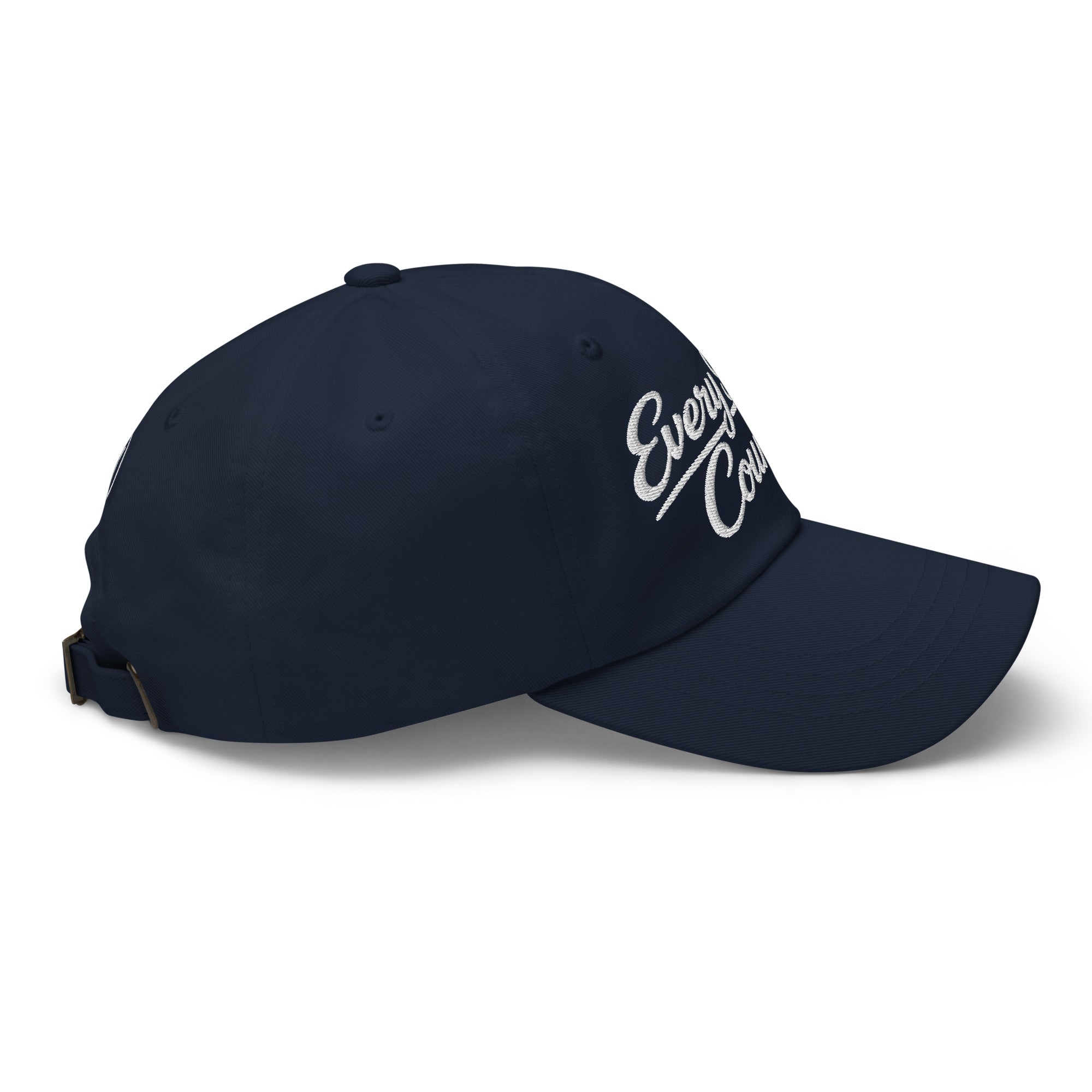 Every Shot Counts navy golf hat right-side view