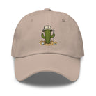 Golf Cactus dad hat in stone, front view