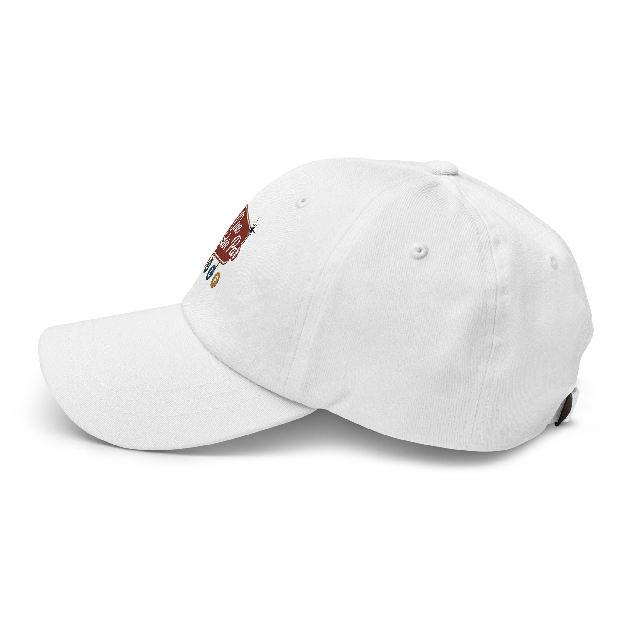 Vegas Style white golf hat left-side view