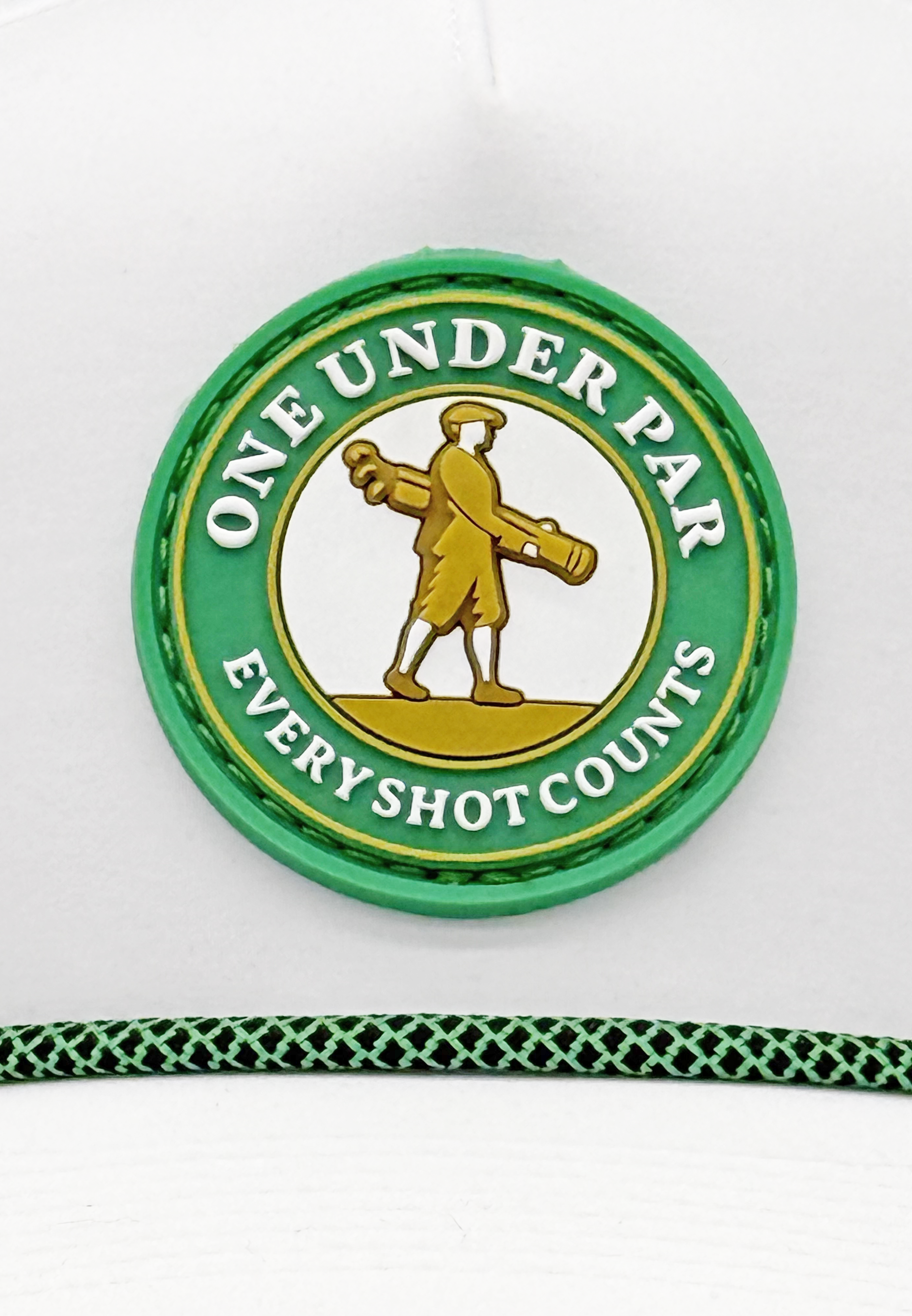 Golden Boy PVC patch, close-up